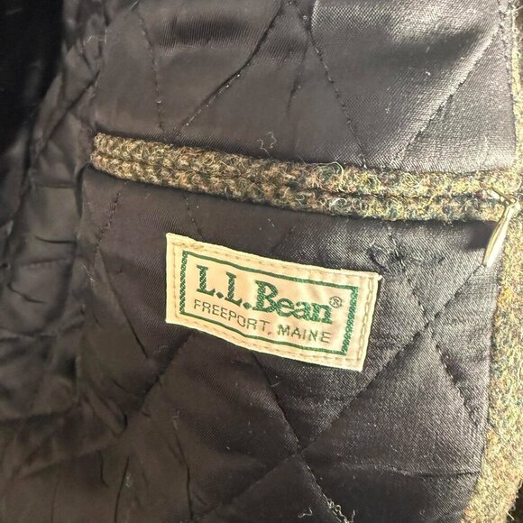 L. L. BEAN Thinsulate Quilted Tweed Wool Coat Blazer Mens M Colorful - Picture 3 of 12
